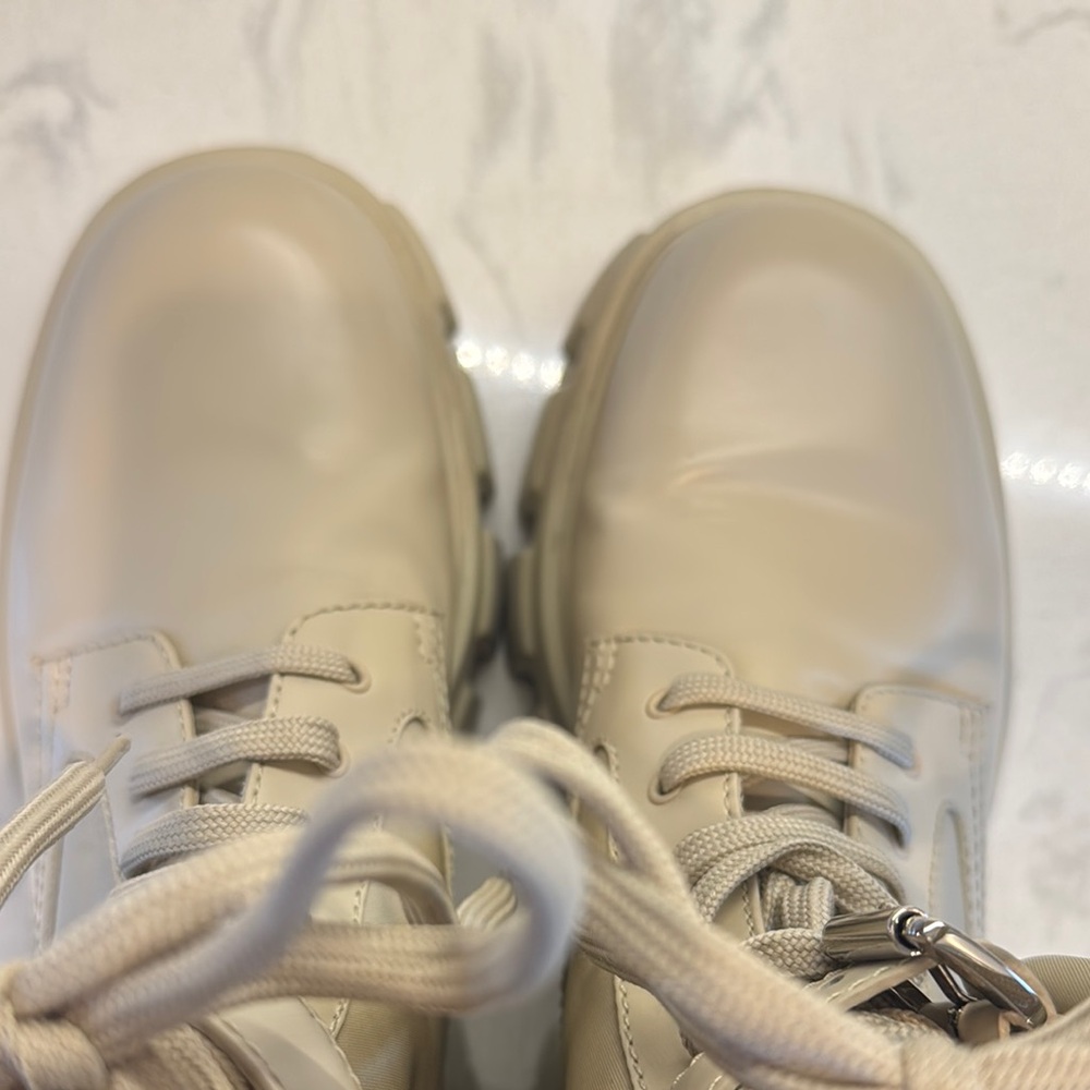Prada Tan Combat Moto Boots with Chunky Sole - Picture 12 of 13